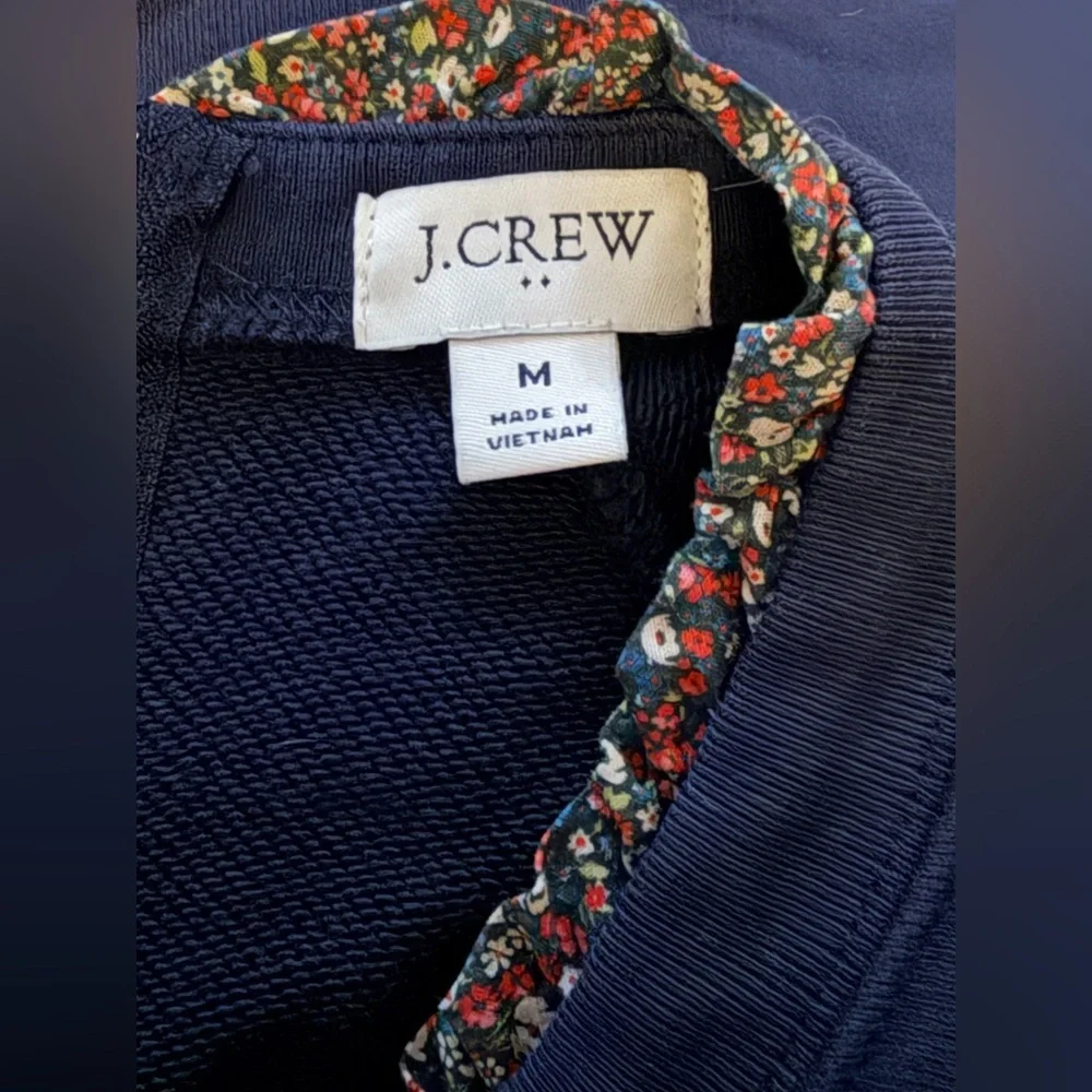 J. Crew Classic Woven ruffleneck pullover sweatshirt